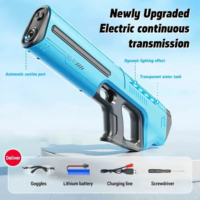 Electric Automatic Water Storage Gun Toys Portable Children Summer Beach Outdoor Fight Fantasy Spray Gun Toys Boy Kid Adult Game Econic Blanks